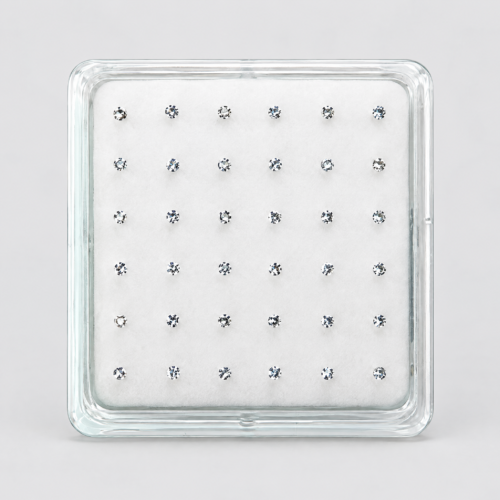 Orecchino da naso strass2mm box36