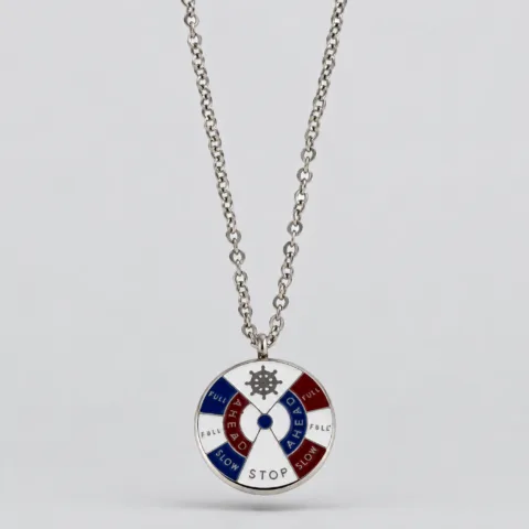 collana uomo rosa dei venti acciaio