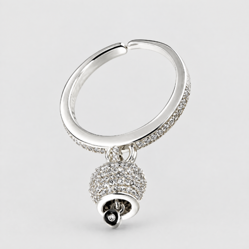 Anello con campanella pendente in Argento 925
