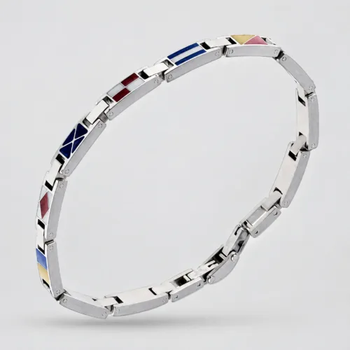 Bracciale uomo bandiere in acciaio