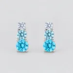 Orecchino trilogy zirconi degradé in argento 925 – Acquamarina
