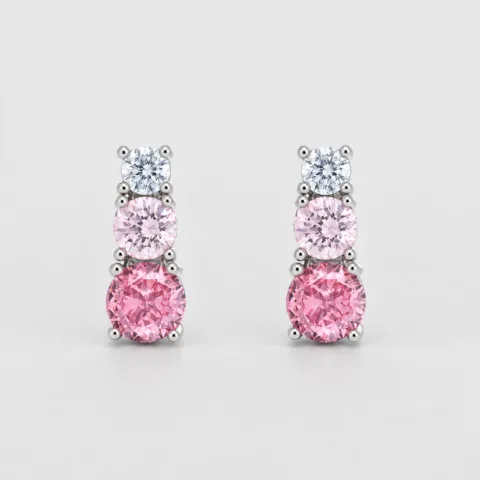 Orecchino trilogy zirconi degradé in argento 925 – Rosa