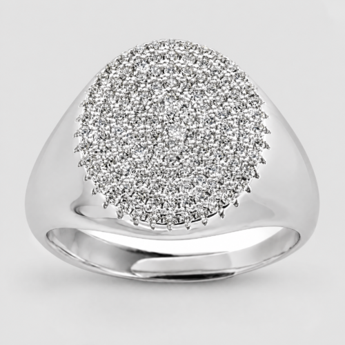 Anello chevalier in Argento 925 ovale