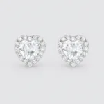 Orecchino cuore pietra piccolo in argento 925